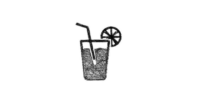 Sketch drink icon animation - smooth progressive reveal