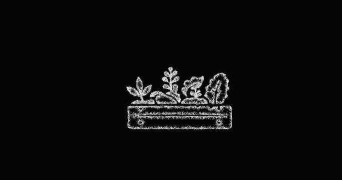 Sketch raised bed icon animation - smooth progressive reveal