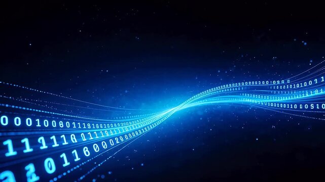 Abstract digital binary code wave
