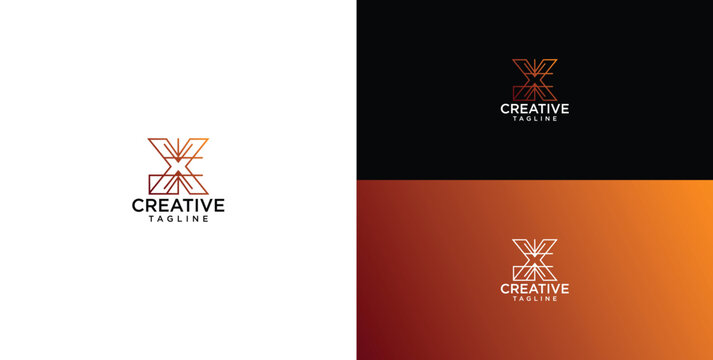 Modern abstract geometric letter X logo design for professional business identity and corporate branding