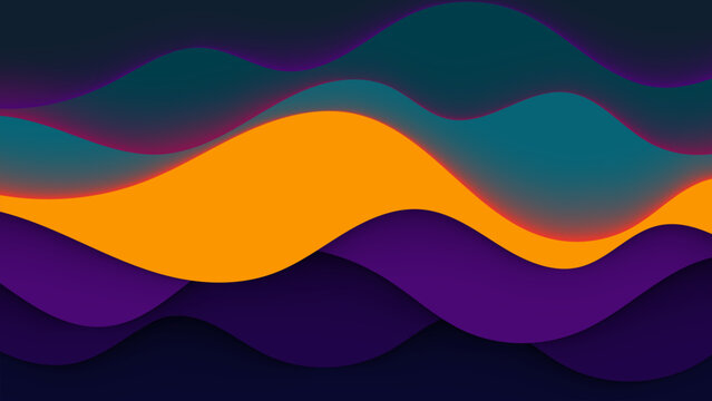 Abstract colorful wave background featuring a vibrant rainbow vector design with wavy lines