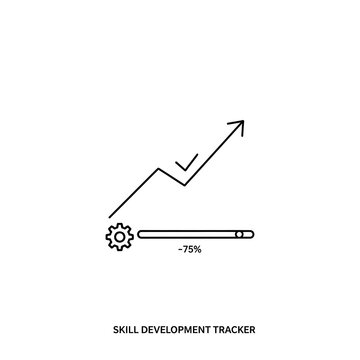 Black and white line graph showing skill development progress.