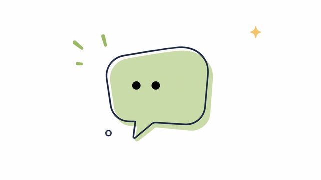 4K Animated three dots typing in green chat bubble icon for chat messaging
