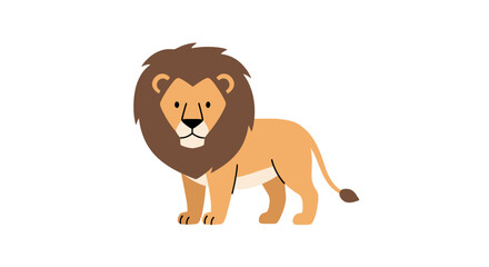 Proud lion standing with majestic brown mane © farel