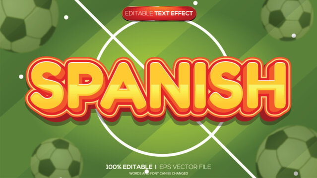 3d text effect spanish football theme