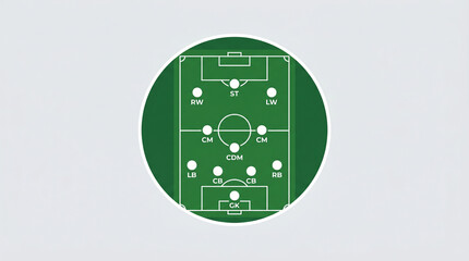 Obraz premium illustration of a football field and attacking formation tactics 433