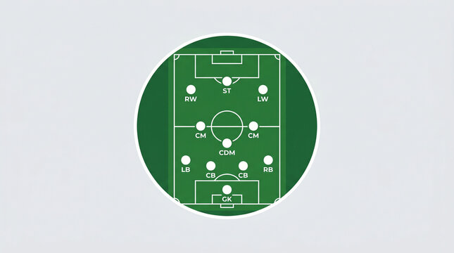 illustration of a football field and attacking formation tactics 433