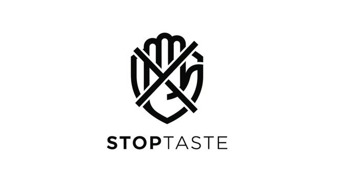 Stop Taste No Food Symbol Logo.