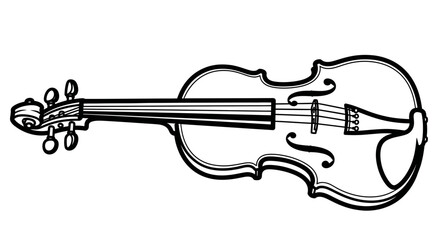 A black line drawing of a violin © Freelancing