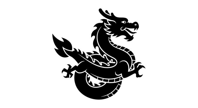 Black dragon silhouette with sharp claws