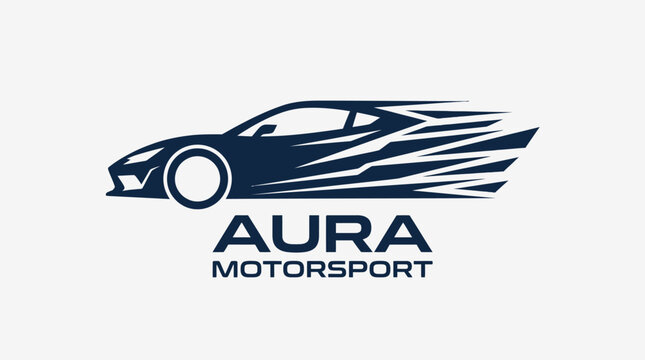 Aura Motorsport logo with a sleek, fast-moving car design.