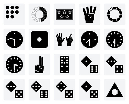 A Set Of Numerical Times For Clock Faces &ndash; Representing Various Hours Throughout The Workday And Evening