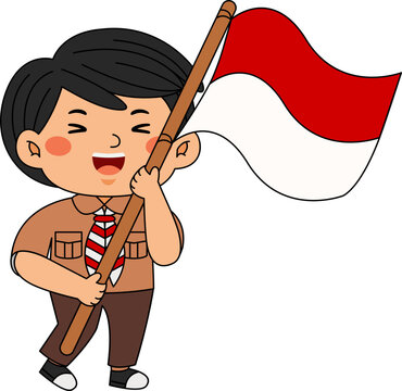 Boy Scout Student Vector Illustration
