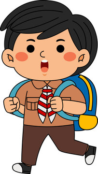 Boy Scout Student Vector Illustration