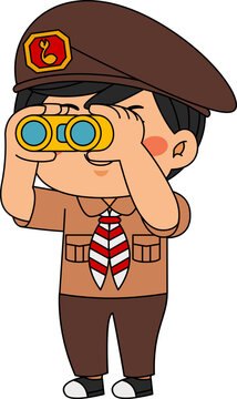 Boy Scout Student Vector Illustration