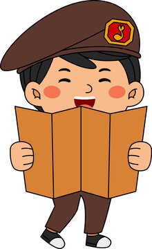 Boy Scout Student Vector Illustration