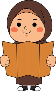 Girl Hijab Scout Student Vector Illustration
