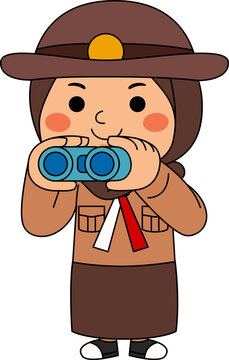 Girl Hijab Scout Student Vector Illustration