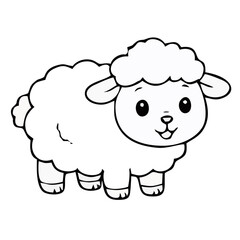 Obraz premium Cute Cartoon Sheep Vector Illustration, Adorable Lamb Farm Animal Character Mascot Isolated