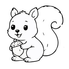 Obraz premium Cute Cartoon Squirrel Vector Illustration, Adorable Chipmunk Forest Animal Character Mascot Isolated