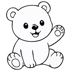 Obraz premium Cute Cartoon Bear Vector Illustration, Adorable Grizzly Teddy Character Mascot Isolated