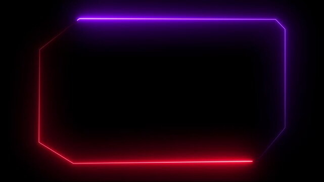 Glowing neon technological blue color HUD template callout animation. Neon blue motion graphics of Hud callout icon on black background. 4k video