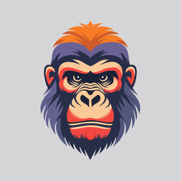 Stylized Gorilla Face Illustration