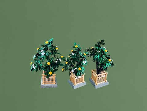 The green background in the image shows plastic flowers in a green wooden box. The flowers are white and yellow, made of plastic, and are used for decoration in homes or shops, offering a colorful dis