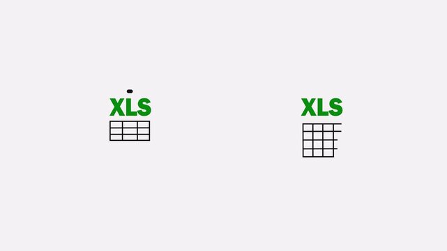 Animated XLS file download icon featuring a spreadsheet document symbol with a download action and smooth motion graphics. The animation represents data management