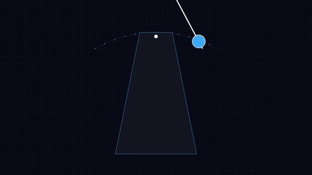 Metronome pendulum swinging on neon grid seamless loop animation 4K
