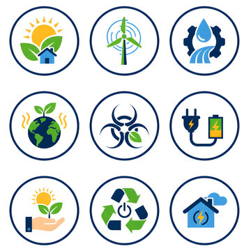 Ecology  themed icons set design in transparent PNG