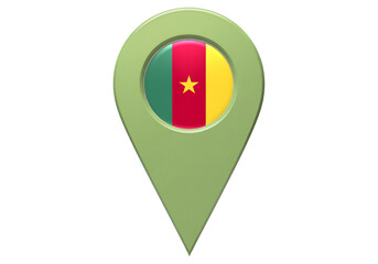 Obraz premium Cameroon Flag Map Pointer Location Icon