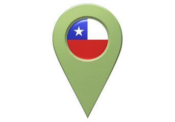 Fototapeta premium Chile Map Marker Flag Icon Location