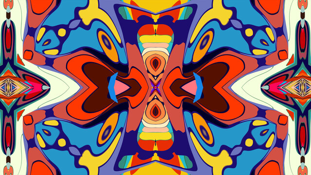 Colorful abstract geometric pattern with symmetrical design