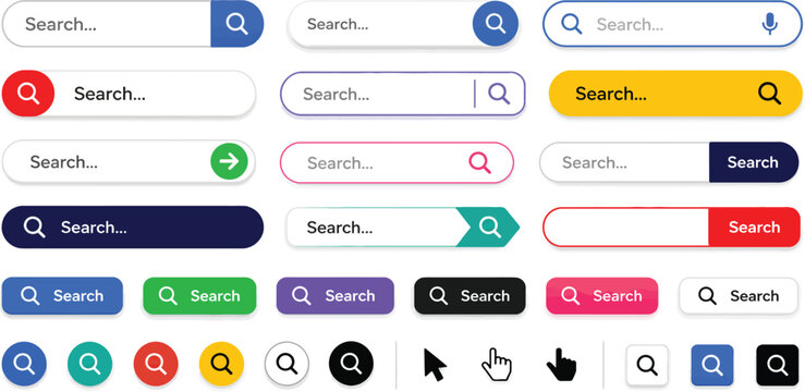 Search bar template collection for website and app design