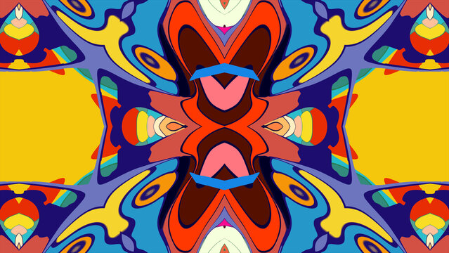 Colorful abstract geometric pattern with symmetrical design and vibrant colors
