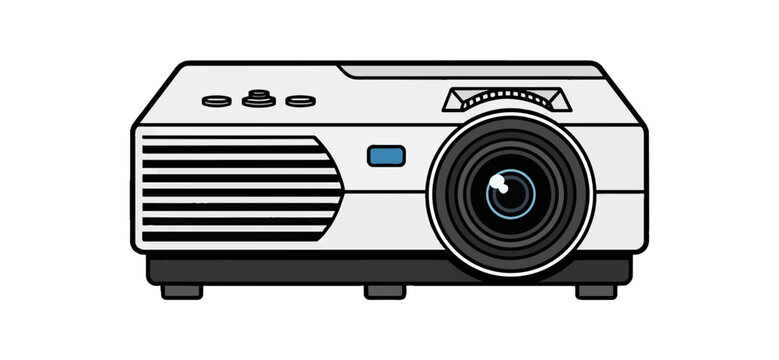 Detailed illustration of a modern digital projector for presentations.