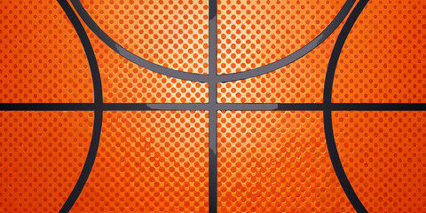 Obraz premium Orange basketball texture with black lines vector illustration