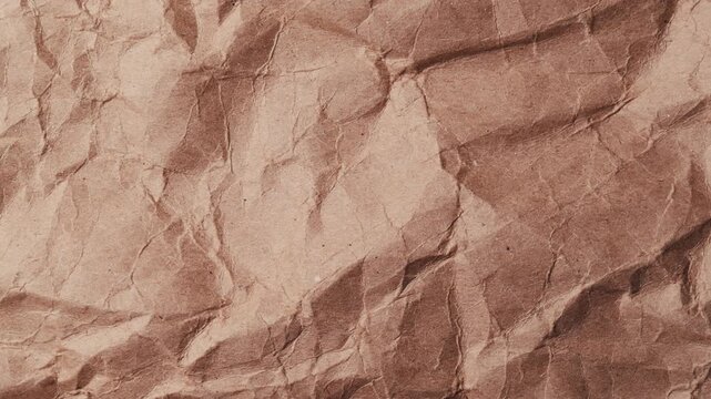 Stop motion of crumpled craft brown paper texture, abstract loop background