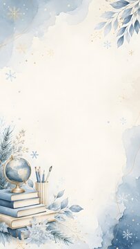 Professional winter-themed educational presentation background suitable for schools, online courses, and learning materials.