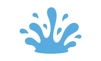 Fototapeta premium Blue water splash icon representing liquid movement and refreshing nature in a flat design style
