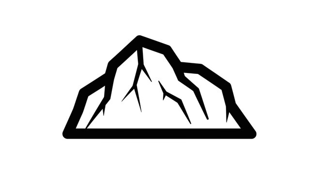 Black silhouette of a mountain range
