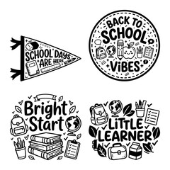 Fototapeta premium Bright Start and Back to School Vibes Set