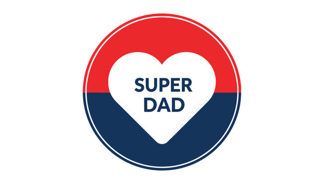 Super Dad Heart Logo Design Element.