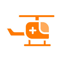 Fototapeta premium helicopter orange icon perfect for healthcare flyers, medical presentations, hospital brochures, health awareness posters, and wellness social media content