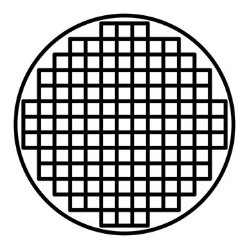 silicon wafer line icon with editable stroke