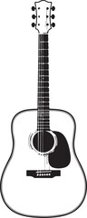 Obraz premium Acoustic guitar outline silhouette. Music instrument line icon. Vector illustration.