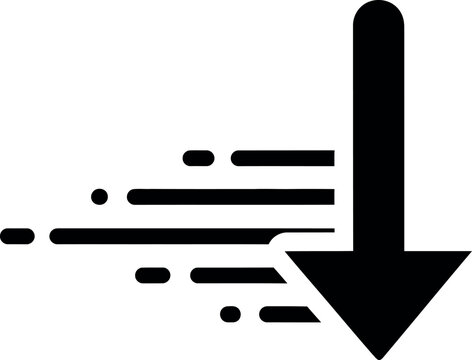 Downward Direction Arrow Icon for Sports Scoreboard and Competition Vector Illustration
