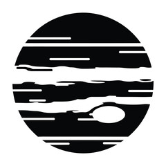 Jupiter planet icon black and white © MDFAZLE