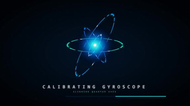 Blue Loading Gyroscopic 3D Ring UI Animation